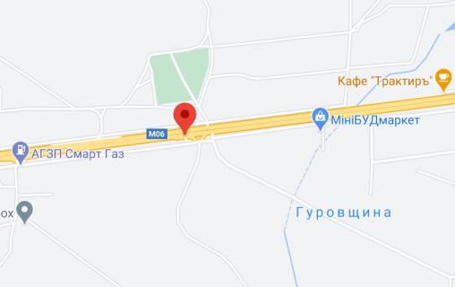 Нестандарт A у , , 2х16  М-06 Житомирська траса 31+695 км від КПП. Девятий від Києва, с. Гурівщина, зупинка, поворот до МініБУДмаркет, Автомаг. Катран, напрямок - в Київ схема