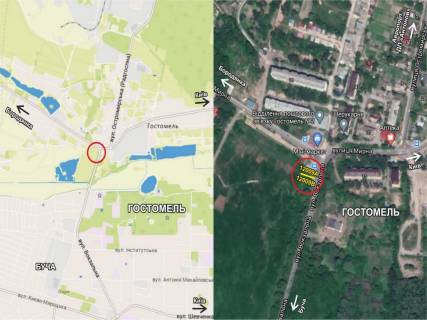 Білборд, Бігборд (Борд)  B у Гостомелі, 3х6  Гостомель, вул.Вокзальна-вул.Б.Хмельницького (Баланівка) схема