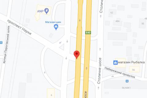 Нестандарт A в Киеве, 2х8  Столичне шосе, проспект Науки (зліва) схема