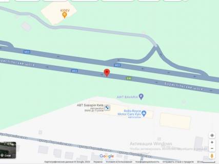 Билборд A в Горе, 3х6  Бориспільське шосе рядом  АВТ Боварія, напрямок в Бориспіль схема