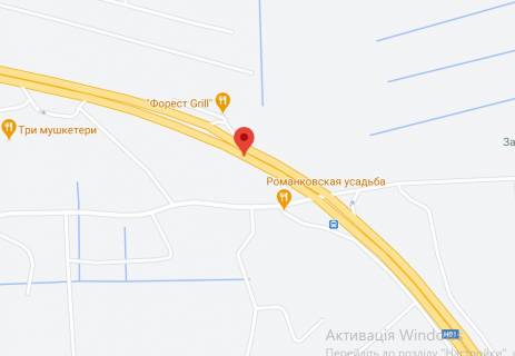 Нестандарт A у Київських трасах, 2х16  Н 01 Ново Обухівська тр. 28+622 км від КПП. Пятий від Києва, світлофор, поворот на с. Романків, зупинка Романків, з Києва схема