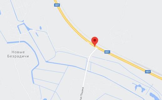 Нестандарт A у Київських трасах, 2х16  Н 01 Ново Обухівська тр. 34+557 (Гарант) км від КПП. Восьмий від Києва, зупинка Дачна,поворот на Нові Безрадичі, з Києва схема