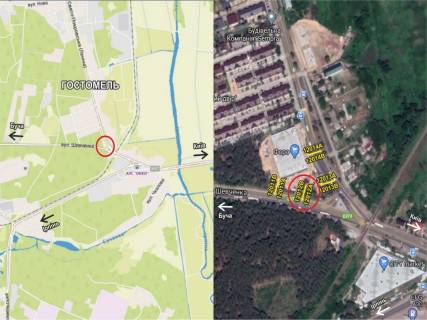 Билборд A в Гостомеле, 3х6  Гостомель, вул.Шевченка (біля Фори) схема