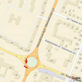 Білборд, Бігборд (Борд)  A у Ужгороді вул.Грушевського-Минайська (транспортне кільце) схема