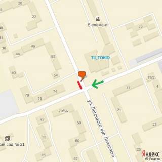 Билборд A в Ужгороде вул.Легоцького-Заньковецької(транспортне кільце), ТЦ ТОКІО схема