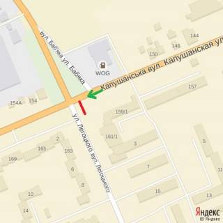 Билборд B в Ужгороде вул.Капушанська-вул.Легоцького, напрям-Баб'яка схема