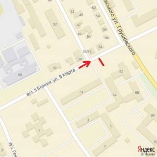 Білборд, Бігборд (Борд)  A у Ужгороді вул.8.Березня,64-Грушевського-Міксата,напрям-Грушевського схема