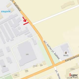 Білборд, Бігборд (Борд)  A у Ужгороді вул.Баб'яка(ТЦ Епіцентр), АЗС, напрям-вул.Капушанська, Легоцького схема