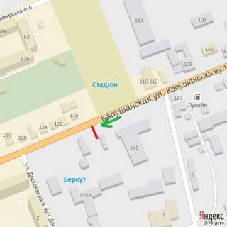 Билборд B в Ужгороде вул.Капушанська,145(ТК Беркут),в сторону вул.Легоцького схема