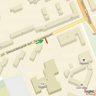 Білборд, Бігборд (Борд)  A у Ужгороді вул.Заньковецької,3,в сторону просп.Свободи схема