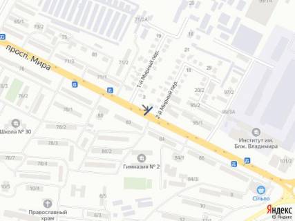 Билборд B в Хмельницком, 6х3  Пр. Миру - пров. Мирний схема