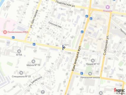 Билборд A в Хмельницком, 6х3  вул.Проскурівського підп.-Камянецька схема