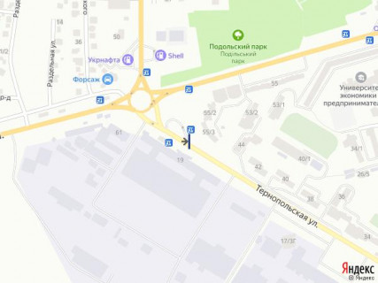 Билборд A в Хмельницком, 6х3  вул. Тернопільська 19 схема