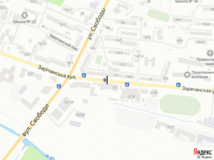Билборд A в Хмельницком, 2.15х4.85  вул. Зарічанська, 23 схема