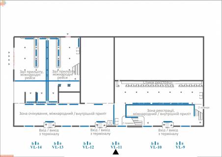 Ситилайт A в Львове, 1,2х1,8  Аеропорт «Львів» (вхід/вихід до терміналу) схема