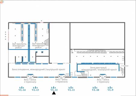 Сiтiлайт A у Львові, 1,2х1,8  Аеропорт «Львів» (вхід / вихід до терміналу) схема