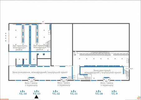 Ситилайт A в Львове, 1,2х1,8  Аеропорт «Львів» (вхід/вихід до терміналу) схема
