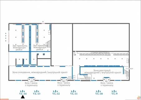 Сiтiлайт A у Львові, 1,2х1,8  Аеропорт «Львів» (вхід / вихід до терміналу) схема
