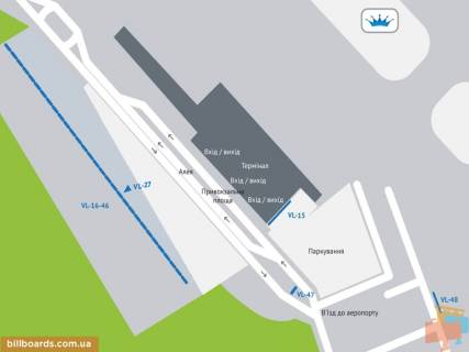 Билборд A в Львове, 3х6  Аеропорт «Львів» (навпроти терміналу) схема