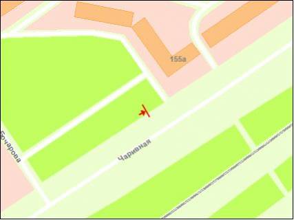 Білборд, Бігборд (Борд)  B у Запоріжжі Чарівна вул схема