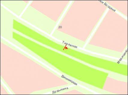 Билборд B в Запорожье вул.Тиражна, напрямок на м.Дніпро, ст.Б схема