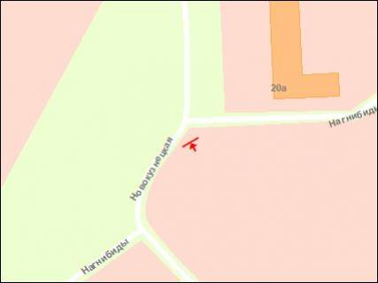 Білборд, Бігборд (Борд)  B у Запоріжжі вул.В.Українця(Новокузнецька) - вул.Нагнибеди (коло біля супермаркета "Сільпо"), ст.Б схема