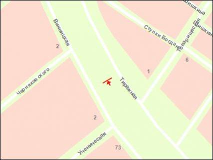 Билборд B в Запорожье вул.Тиражна -АЗС (вул.Товариська), ст.Б схема