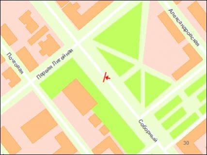 Ситилайт Р/П в Запорожье, 1.8x1.2  вул. Перша ливарна — пл. Університетська схема