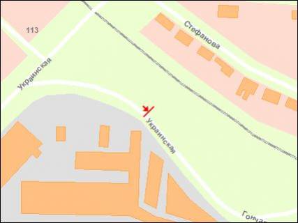 Билборд B в Запорожье вул.Українська - вул.Стефанова, ст.Б схема