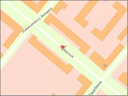 Ситилайт Р/П в Запорожье вул. Трегубенка — вул. Лобановського схема