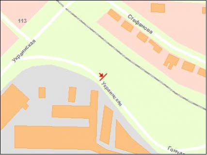 Билборд B в Запорожье Украинская ул схема