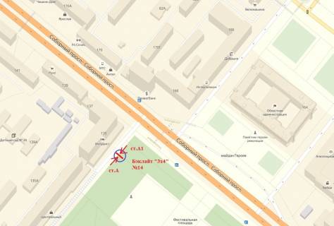 Беклайт A у Запоріжжі, 3x4  пр.Соборний — напроти входу до гот. «Інтурист», обличчям к проспекту схема