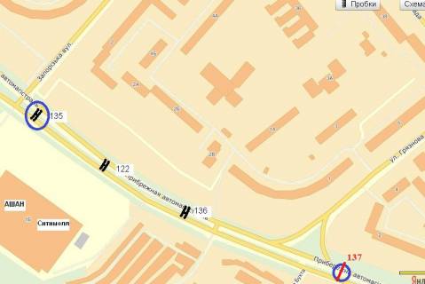 Призматрон, Призма B у Запоріжжі Набережна магістраль - вул.Фортечна, "АШАН", "Сіті Мол", рух до вокзалу (призматрон) - 441348 схема