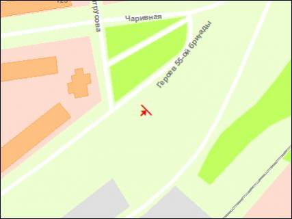 Білборд, Бігборд (Борд)  A у Запоріжжі вул.Чаривна — вул.Героїв 55-ї бригади, ст.А схема