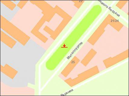 Билборд A в Запорожье пр.Металургів -д23.25, (средній), рух від пр.Соборного схема