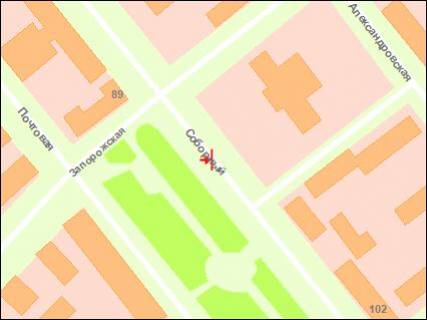 Ситилайт Р/П в Запорожье, 1.8x1.2  вул. Запорізька — вул. Приходська схема