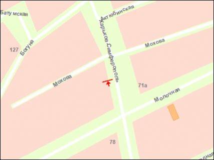 Билборд B в Запорожье тр. Харьків-Сімферополь - вул.Мохова, ст.Б схема