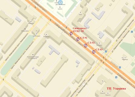 Ситилайт Р/П в Запорожье, 1.8x1.2  вул. Маяковського — вул. Лермонтова схема