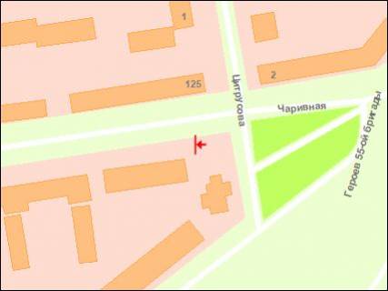 Білборд, Бігборд (Борд)  B у Запоріжжі вул.Чарівна, 119 - рийон ринка, АТБ , ст.Б схема