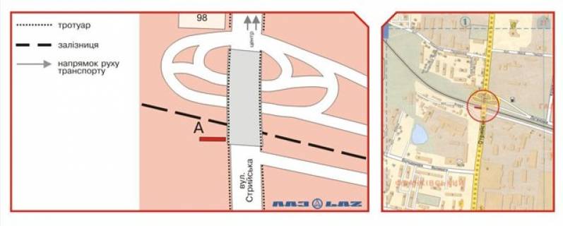 Білборд, Бігборд (Борд)  A у Львові, 3х6  Стрийська вул. , 98-100 схема