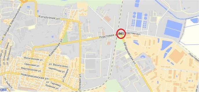 Билборд A в Львове, 3х6  Пластовая ул. схема
