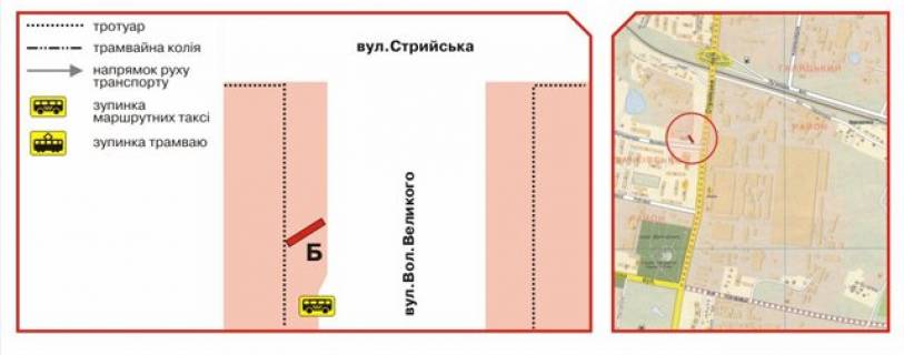 Білборд, Бігборд (Борд)  B у Львові, 3х6  В.Великого вул. , 2 схема