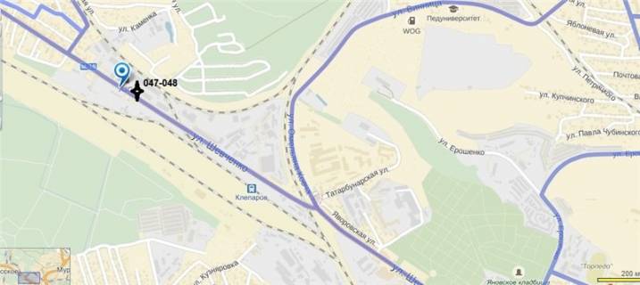 Билборд A в Львове, 3х6  Шевченко, ул. схема