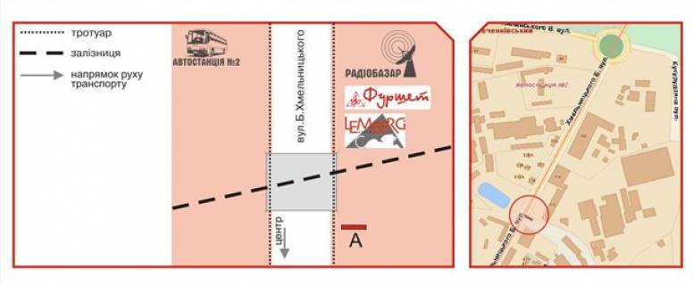 Білборд, Бігборд (Борд)  A у Львові, 3х6  Б.Хмельницкого ул. , 176 схема