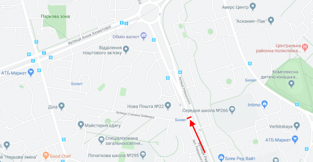 Призма B в Киеве, 3х6  Ревуцького вул., 30/1/вул. Олійника у напрямку вул. Ахматової - 219956 схема