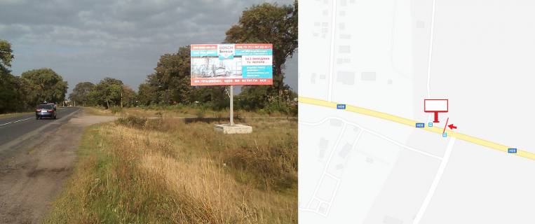 Билборд A в Ялинцах, 3х6  вул. Київська р-н повороту на Пухальщину(виїзд з Кременчука в бік Києва, поворот на Власівку, об'їздна для вантажного транспорту) фото 1