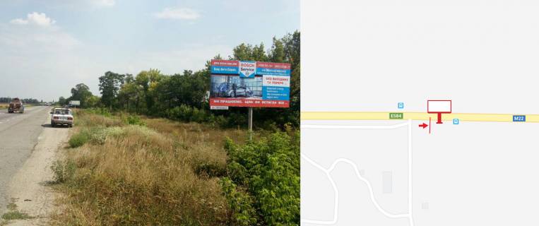 Білборд, Бігборд (Борд)  A у , , 3х6  траса Є584(М22) напрямок в бік с. Потоки, поворот на Кременчуцький аеродром Фото 1