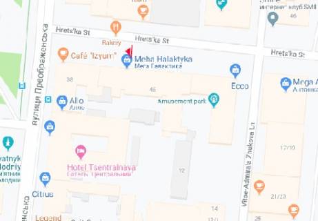 Ситилайт A в Одессе, 1.8x1.2  Греческая ул., 45 Русский театр А схема