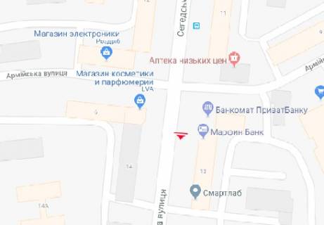 Ситилайт A в Одессе Сегедская ул. №13 А схема