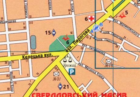 Бэклайт A в Виннице Пирогова вул., 31 схема